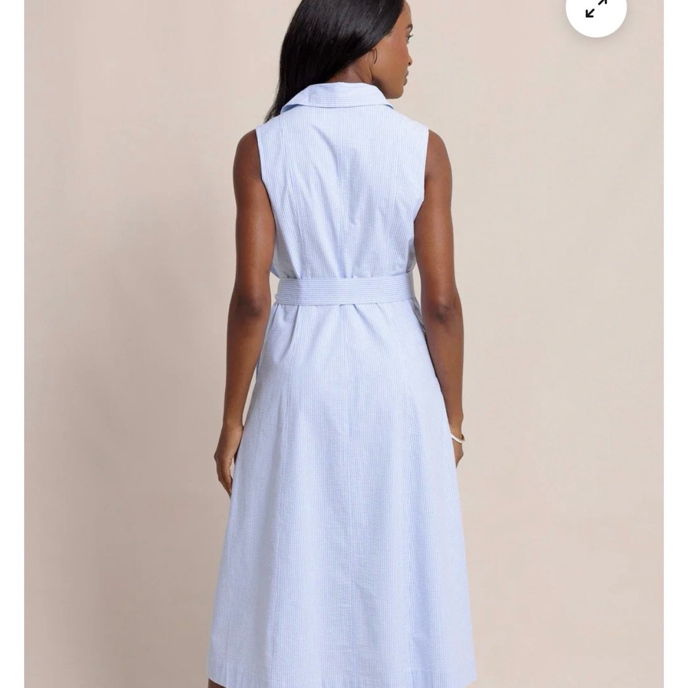 Southern Tide Light Blue Sleeveless Midi Shirt Dress - Picture 3 of 8